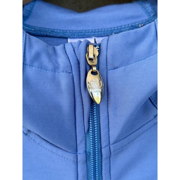 Lotuswear Women’s 12 Long Sleeve Blue Turquoise Yoga Hoodie Jacket Full Zip Run - Picture 2 of 7